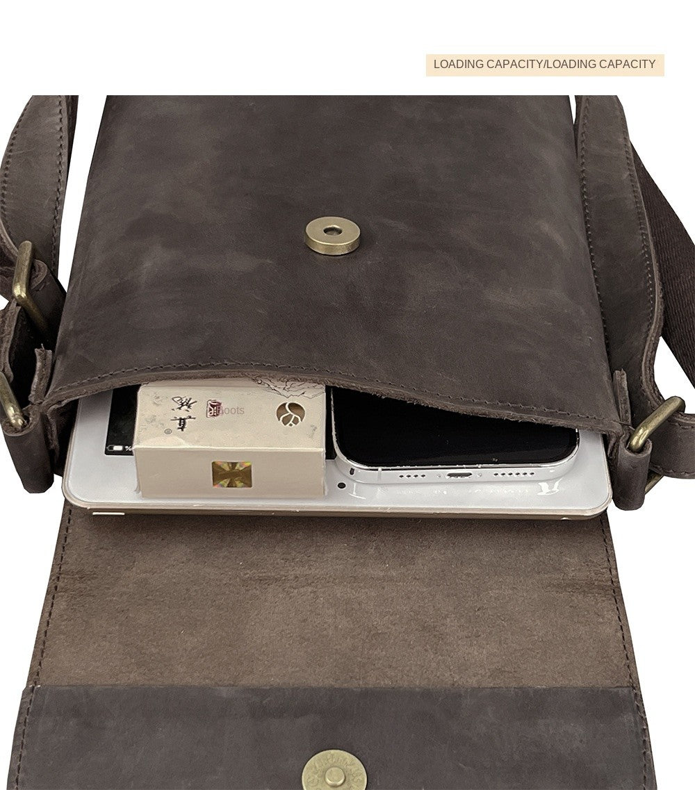 New Men's Cow Leather Crossbody Bag Man Shoulder Bag Casual Male Small Simple Bag For Men