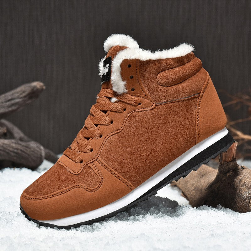 Botas de Inverno Masculinas Casuais Quentes Botas de Tornozelo Sapatos para Homem Tênis Inverno Pelúcia Fur Feminino Calçados Confortáveis Plataforma Botas de Neve