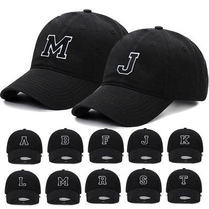 Initial Letter A-Z Embroider Baseball Cap For Men Womne High Quality Soft Cotton Fashion Team Sport Visors Snapback Caps