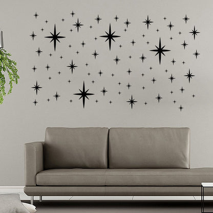 3D Star Mirror Wall Sticker Large Medium and Small Combination Acrylic Mirror Wall Sticker Home Living Room Wall Decorations