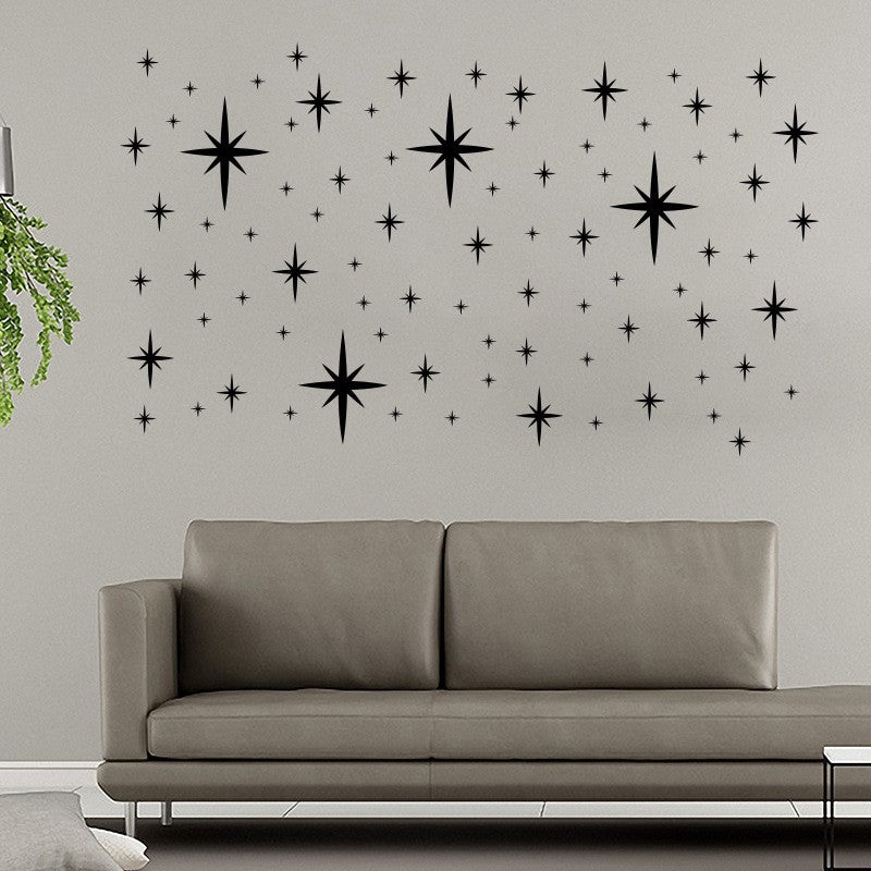 3D Star Mirror Wall Sticker Large Medium and Small Combination Acrylic Mirror Wall Sticker Home Living Room Wall Decorations