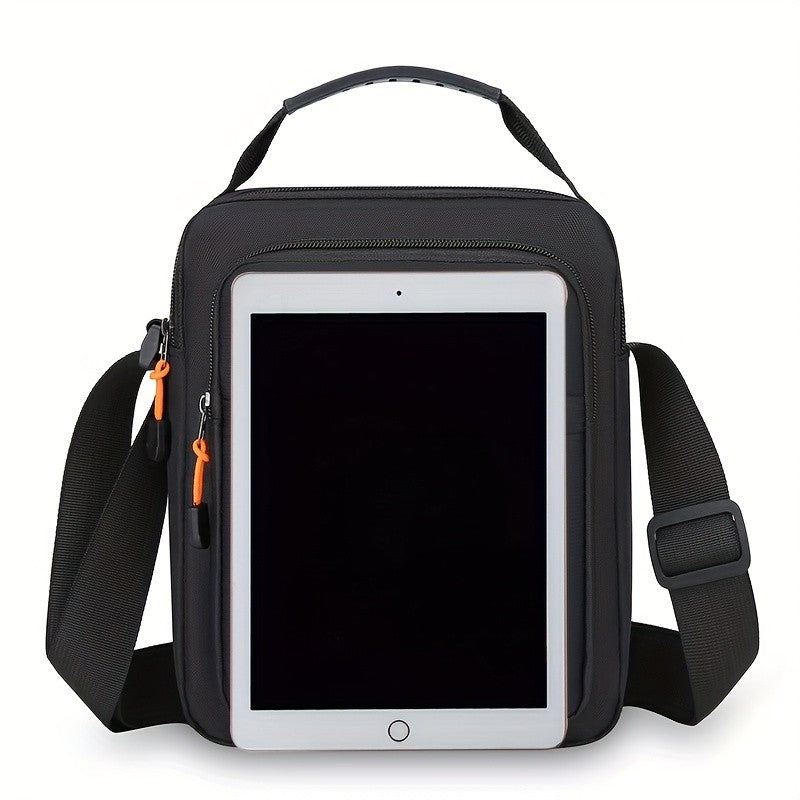 Stylish Men's Crossbody Bag with Headphone Jack, Multiple Pockets, Adjustable Strap, Ideal for Casual, Vacation Travel, Holiday