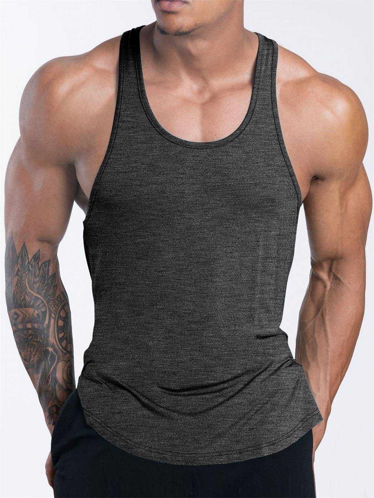 Quick Dry Bodybuilding Tank Top Men Gym Fitness Sport Sleeveless Shirt Male Casual Skinny Stringer Singlet Vest Workout Clothing