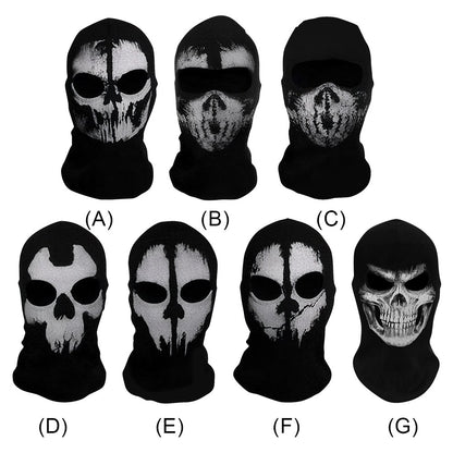 Halloween Ghost Full Face Mask Skull Scary Ghost Skeleton Motorcycle Cycling Headmask for Halloween Cosplay Balaclava Halloween