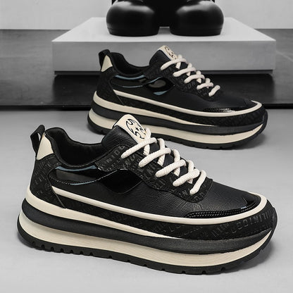 PARZIVAL Men Sneakers Casual Shoes Fashion Outdoor Sports Shoes Runner Tenis Trainer Leather Running Shoes Breathable Men Shoes