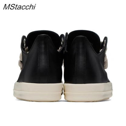 Men's Women Platform Sneakers Black Leather Zipper Lace Up Casual Shoes Thick Bottom Sneakers Large Size Chaussure Femme 2025
