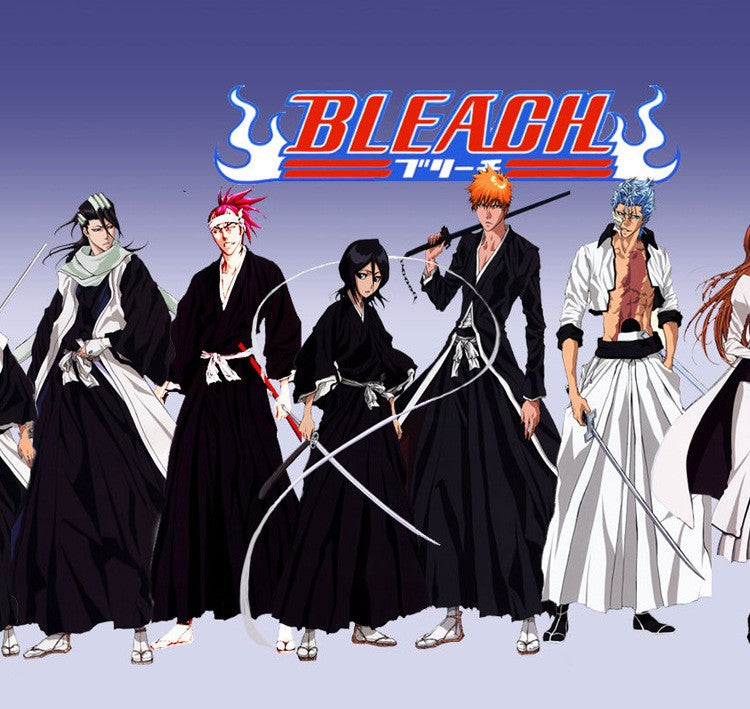 Anime BLEACH Cos Costume Kuchiki Rukia Shinigami Cosplay Costume Wig Set Halloween for Woman Men Clothes