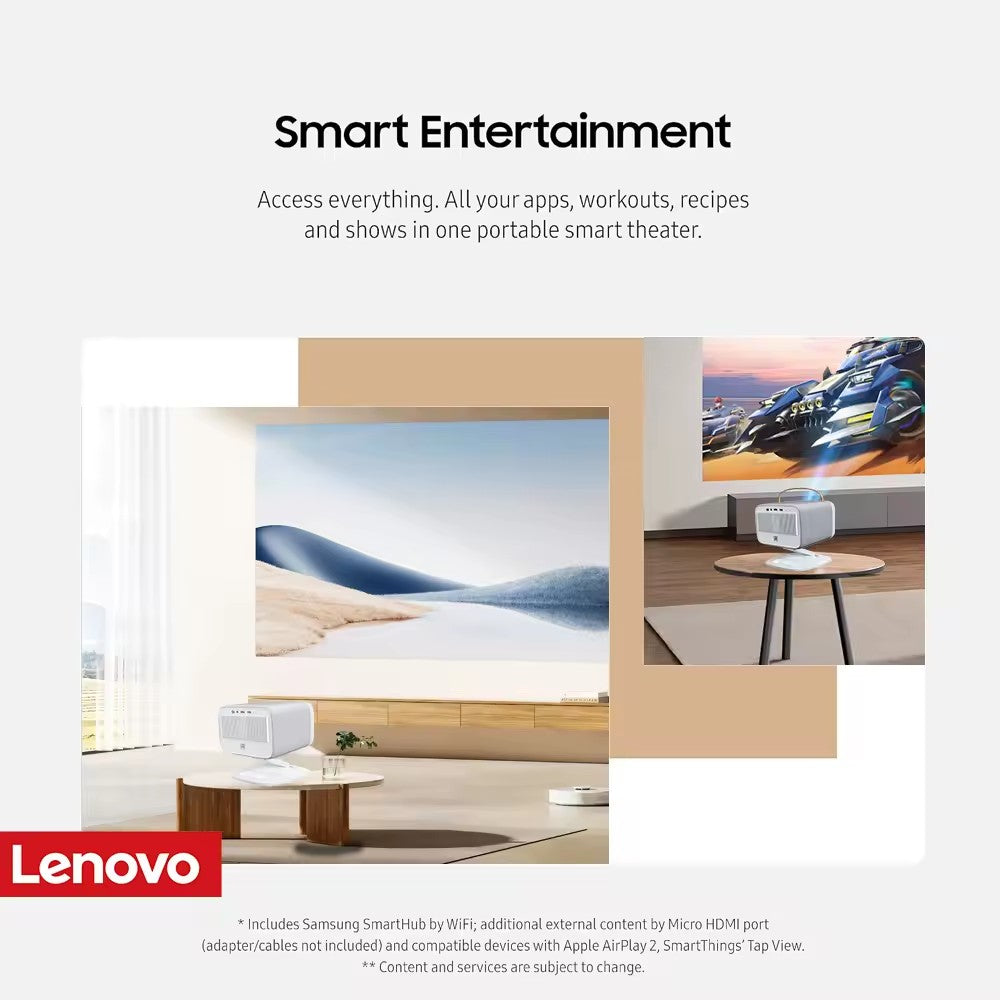 Lenovo Xiaoxin 100P Projector 1140ANSI Ultra HD LED Video Movie Home Theater Outdoor Portable Beam Projector PK hy300 Proyector
