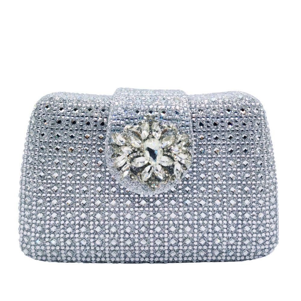 Sparkling Rhinestone Clutch Bag Lady Crystal Evening Purse Luxury Metal Handle Chain Handbag Wedding Party Dinner Diamond Bags