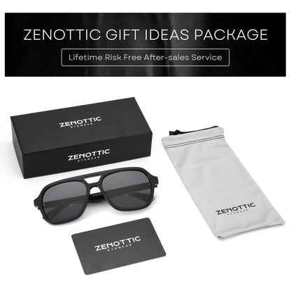 ZENOTTIC 2025 Trend Aviator Polarized Sunglasses Handmade Acetate UV400 Protection Pilot Sun Glasses for Women Men