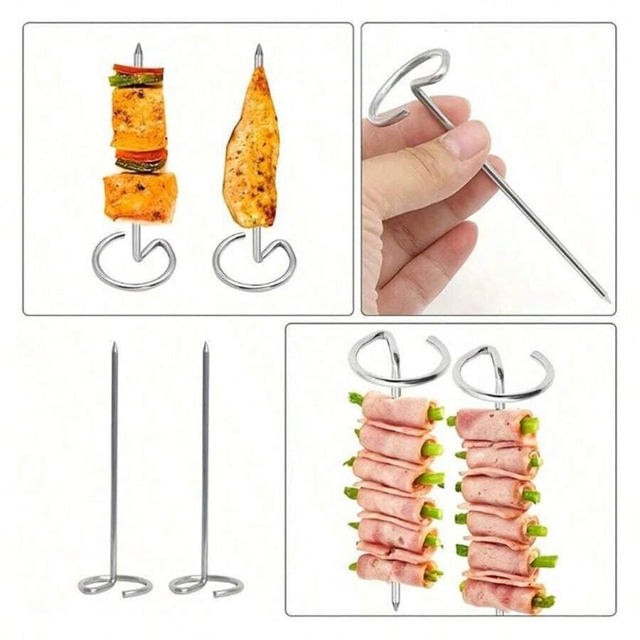 10/20/30pcs Kabob Skewers Stainless Steel Sticks For Grilling Reusable Kebab Tool Barbecue Stainless Steel BBQ Stick Chicken