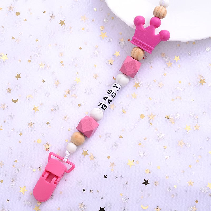 New 5 Colors Baby Teether Handmade Making Pacifier Clips  Holder Chains Silicone Pacifier Chain Clip Baby Teething Chain