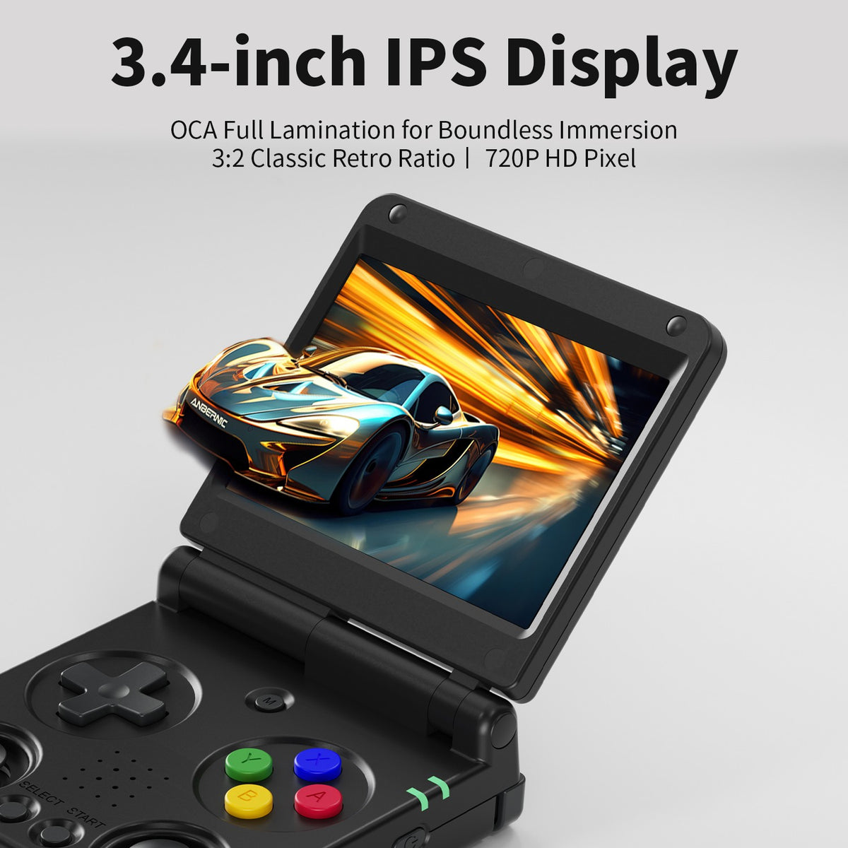 RG34XXSP ANBERNIC Flip Retro Handheld Game Console 3.4 Inch  Screen H700 Pocket Game Player Support PSP PS1 GBA NDS Arcade