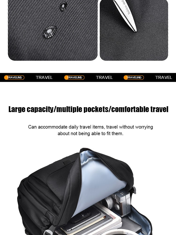 Mochila Multi-camadas Impermeável e Estilosa Oxford de Grande Capacidade Simples para Estudantes, Viajantes e Uso Diário