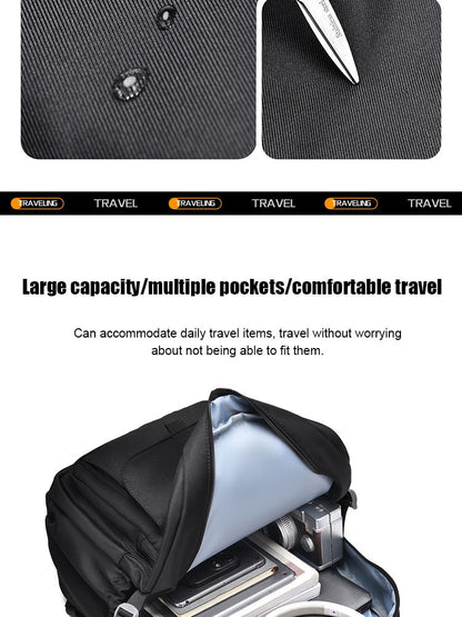 Mochila Multi-camadas Impermeável e Estilosa Oxford de Grande Capacidade Simples para Estudantes, Viajantes e Uso Diário