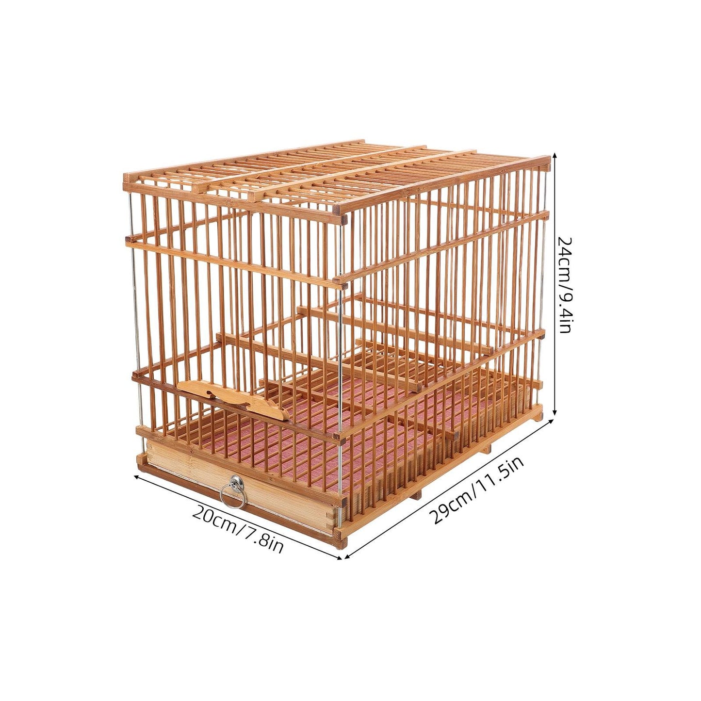 Gaiola de Pássaro Pequena de Bambu Tecido Transportador de Pássaros para Exteriores Gaiola de Papagaio Portátil e Leve para Tentilhões Canários e Periquitos