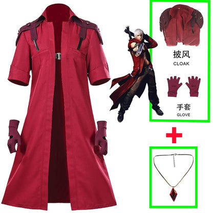 Devil May Cry 5 Dante Cosplay Costume Game DMC 5 Dante Wig Windbreaker Gloves Top Pants Disguise Suits Party Fantasia Outfits