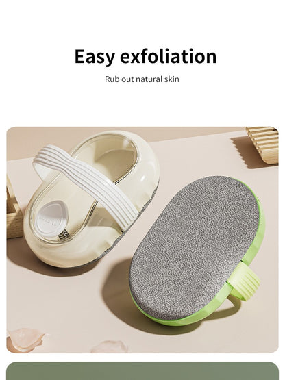 Long Handle Press Dispensing Bath Brush Soft Hair Scrub Mud Back Wiping Body Washing Tool