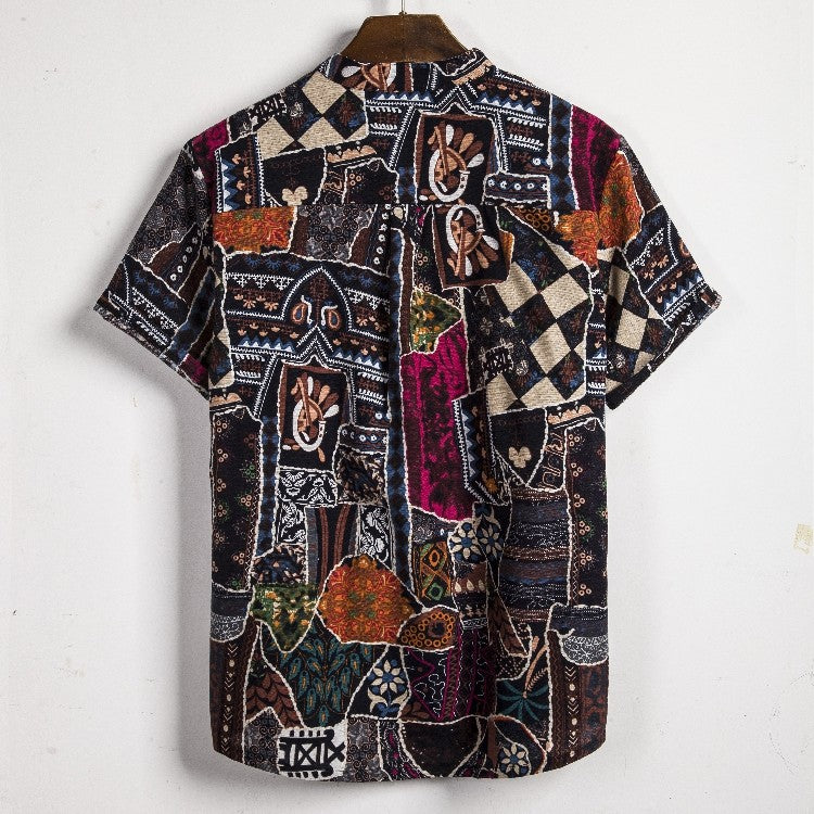 2024 new Hawaiian Cotton High Quality Shirts Men's Oversize Shirt Man Tiki Fashion Clothing Blouses Luxury Social T-shirts