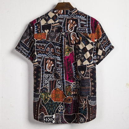 2024 new Hawaiian Cotton High Quality Shirts Men's Oversize Shirt Man Tiki Fashion Clothing Blouses Luxury Social T-shirts