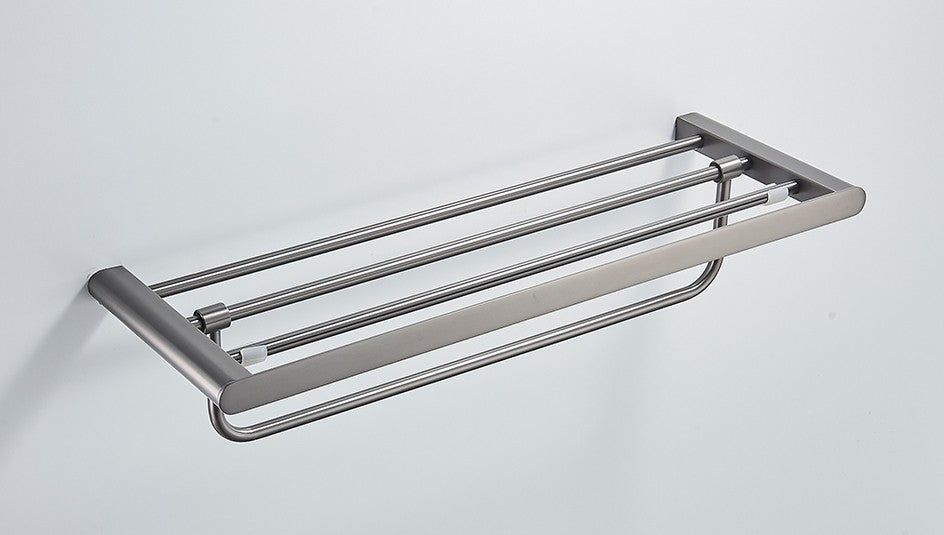 VGX Gold Bathroom Towel Holder Stainless Steel Towel Rack Folding Movable Bath Towel Bar Bathroom Hardware Accessories Grey