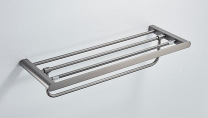 VGX Gold Bathroom Towel Holder Stainless Steel Towel Rack Folding Movable Bath Towel Bar Bathroom Hardware Accessories Grey