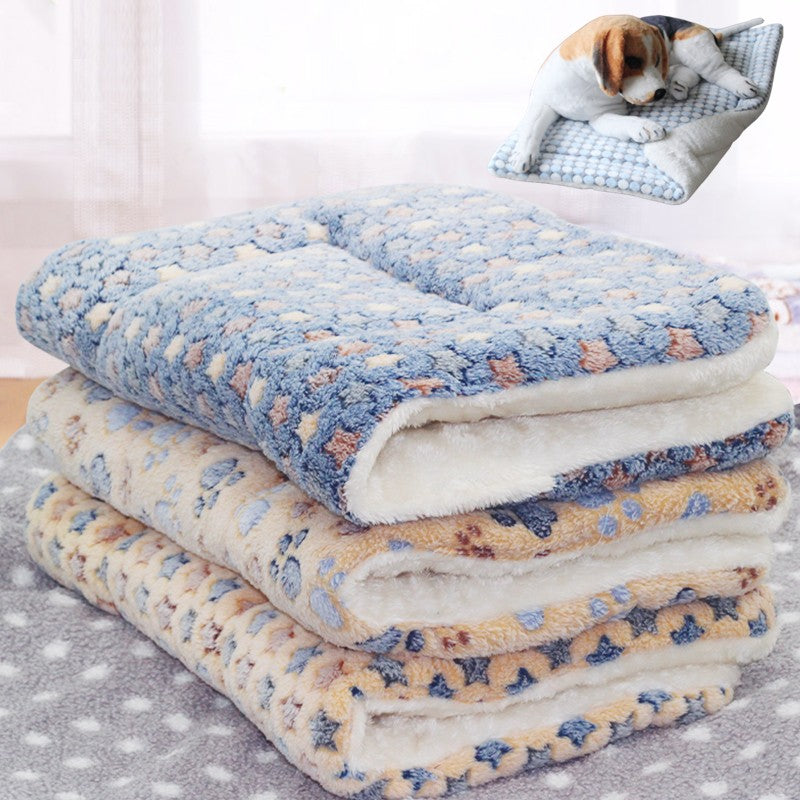 Cama de Cachorro de Flanela Grande, Cama de Gato Espessa, Tapete de Dormir para Cachorros, Cobertor para Filhotes de Cachorro e Gato, Tapete para Cachorros Pequenos, Médios e Grandes