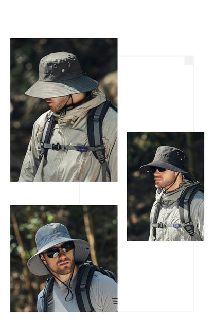 Summer Wide Large Brim Men Fisherman Hat Waterproof UV Protection Sun cap Hiking Fishing Climbing Oversized Safari Bucket Hats