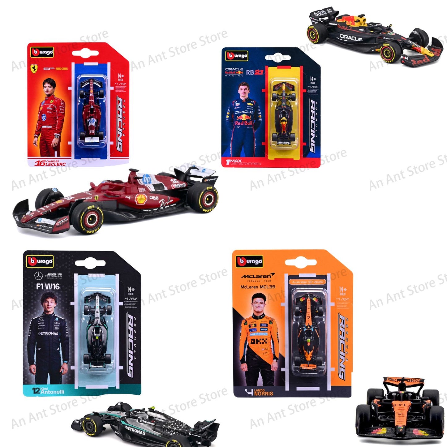 2025 Bburago 1:64 Ferrari Sf25 Modelo Miniatura Diecast em Liga Metálica 2025 F1 Series Red Bull Rb21 Carro de Corrida de Fórmula Brinquedos ?Presente