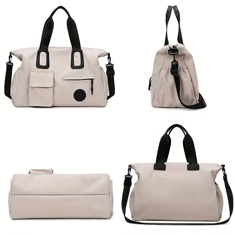 Large Capacity Women's Travel Handbag Multiple Pockets Nylon Travel Sports Shoulder Bag For Women