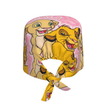 Boné cirúrgico personalizado O Rei Leão, divertido, para homens e mulheres, chapéu de esfoliação, gorro de enfermeira para dentista