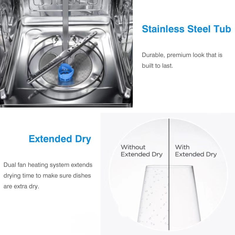 45 cm 10 Settings White Classic Freestanding Stainless Steel Electric Dishwasher Extra Drying Touch Control for Hotel Household