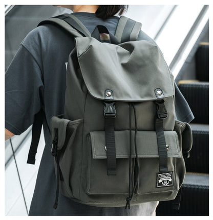 Mochila Masculina Impermeável de Grande Capacidade com Cordão para Homens Oxford Durável Viagem Faculdade Aluno Notebook Escola Livros