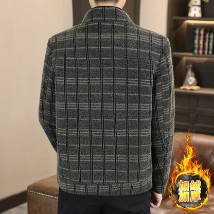 2023 Winter Plaid Woolen Jackets Men Fashion Slim Fit Thickened and Warm Trench Coat Casual Business Streetwear Overcoat M-4XL