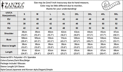 ZANZEA Women Elegant Party Blouse Chic Mesh Ruffle 3/4 Sleeve Tops 2025 Autumn Designer Stand Collar Shirts Korean Loose Tunics