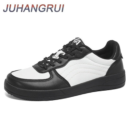 2025 New Mens Casual Shoes Leather Fashion Breathable Sneakers Anti Slip Travel Shoes Lace Up Flats Shoes Comfortable Men Shoes