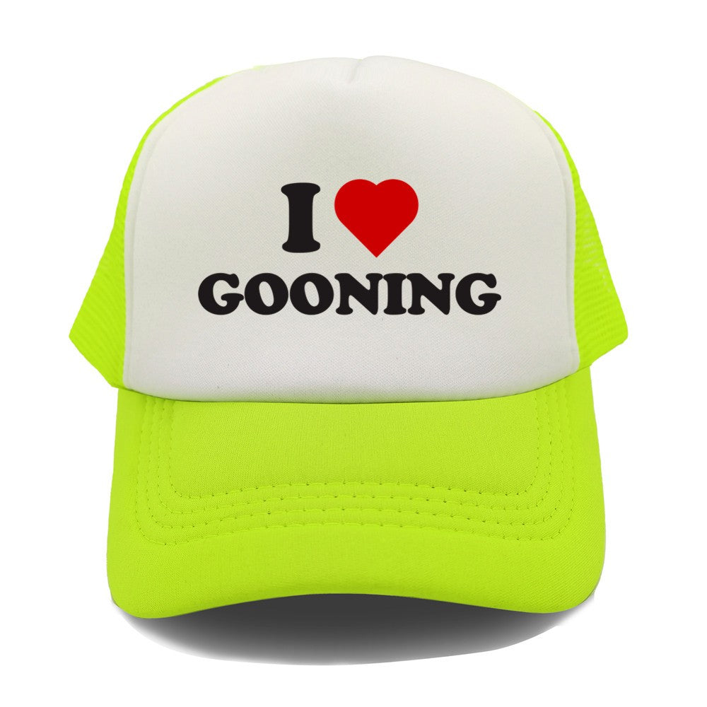 Funny I Love Gooning Baseball Caps Cool Summer Men Mesh Net Hat Humor Trucker Cap Unisex Outdoor Mesh Net Caps MZ-080
