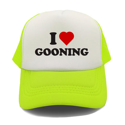 Funny I Love Gooning Baseball Caps Cool Summer Men Mesh Net Hat Humor Trucker Cap Unisex Outdoor Mesh Net Caps MZ-080