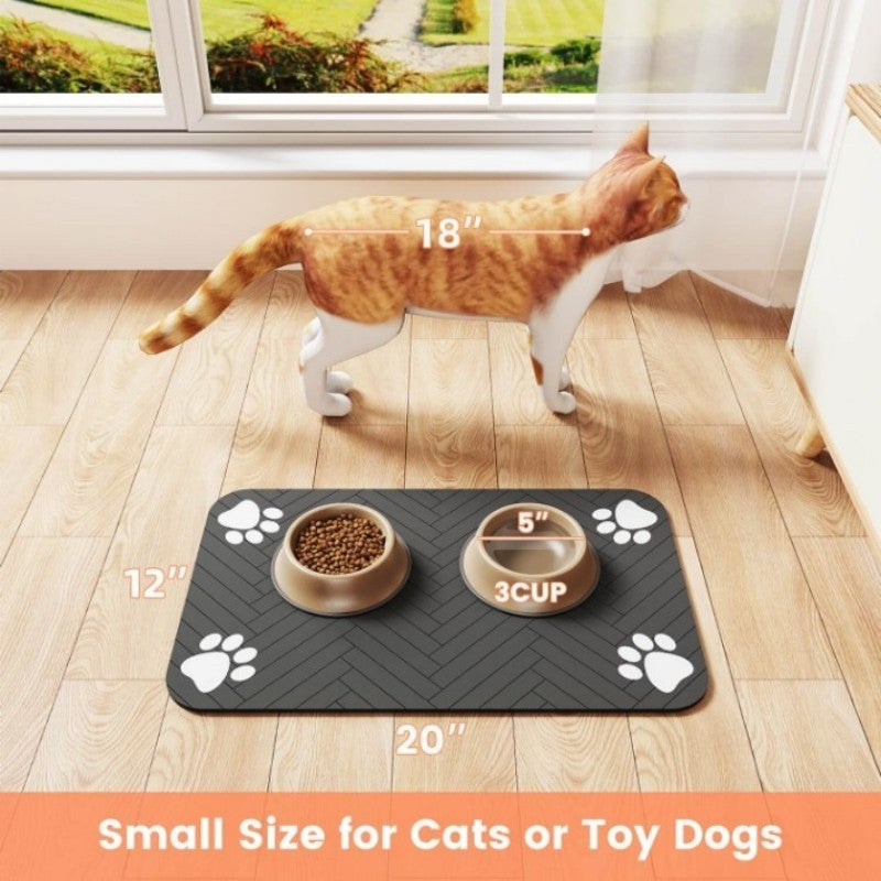 VIKAMA Black And White Simple Pet Mat, Pet Bowl Pad, Cat And Dog Feeding Pad, Strong Absorbent, Scratch-Resistant Home Decor