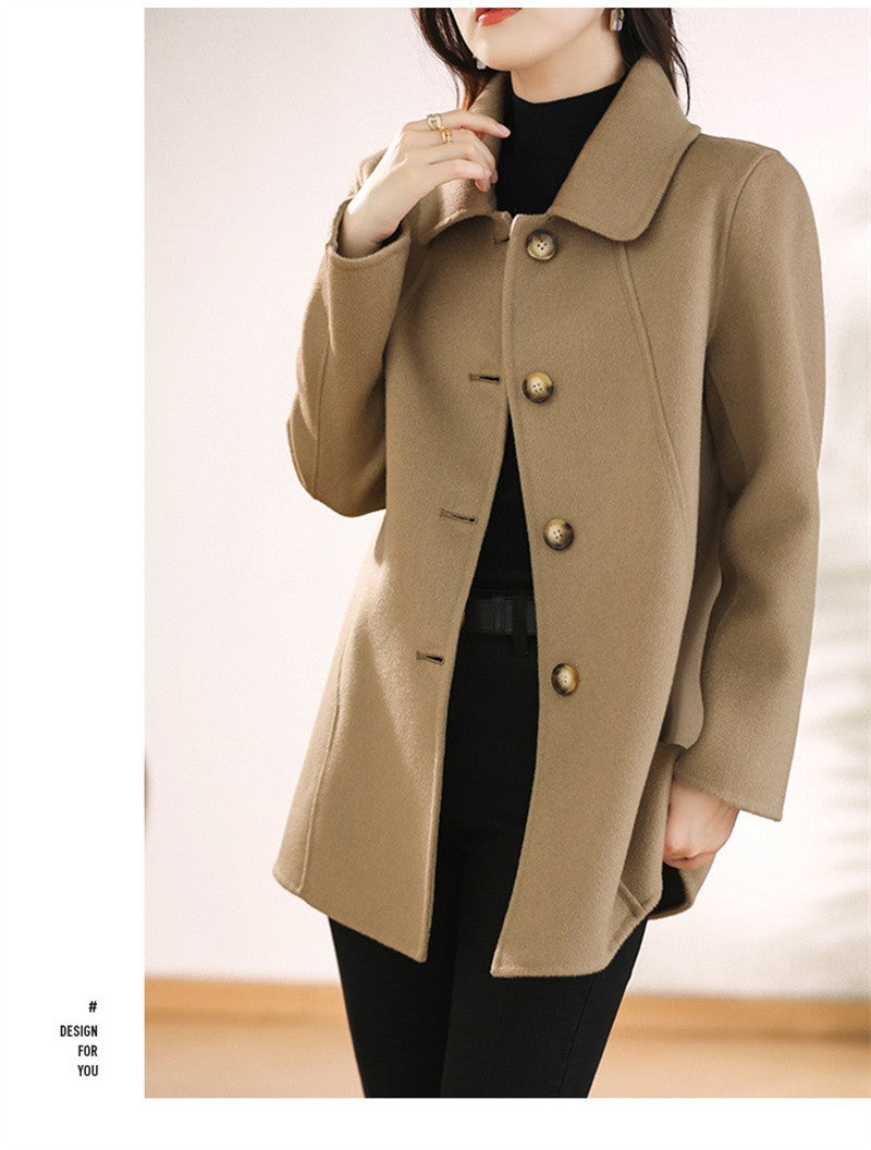 New High Quality Single-breasted Fashion Woolen Coat Women Autumn Winter Slim Elegant Wool Overcoat Windbreaker Outerwear Female