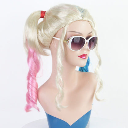 Personagem de Filme Arlequina cosplay Peruca Sintética de Alta Qualidade Dia da Mentira Halloween Natal