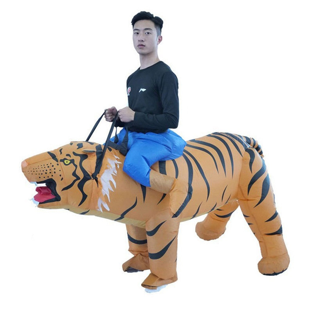 Animal Performance Riding Tiger Inflatable Suit Business Activities Cartoon Doll Costume Halloween Cosplay Clothing Prop