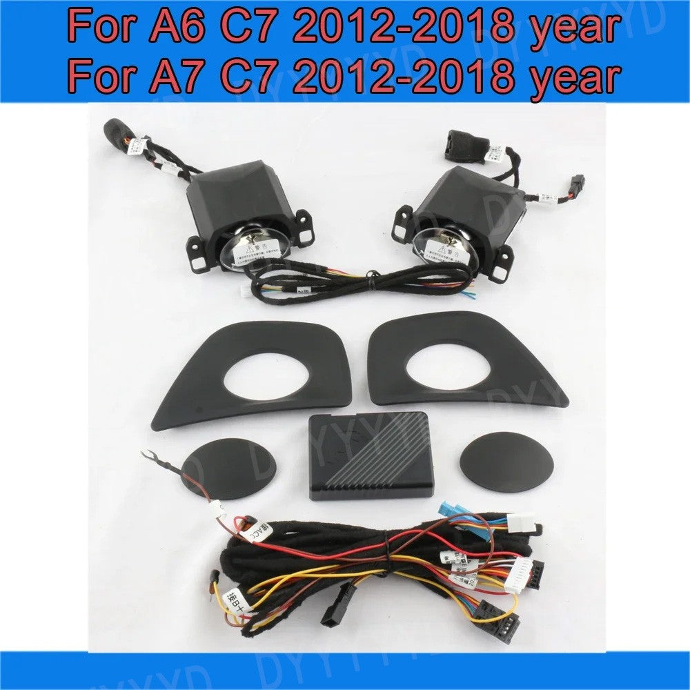 Elevador Tweeter para alto-falante com luz ambiente para Audi A6 C7 C8 A7 A4 A5 B8 B9 Q5 2017-2024 corneta de painel central Lâmpada profissional
