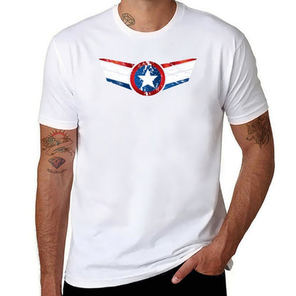 Red, White & Blue Stars & Stripes Grunge, Distressed T-Shirt t shirt man plain t shirt man cotton T-Shirt