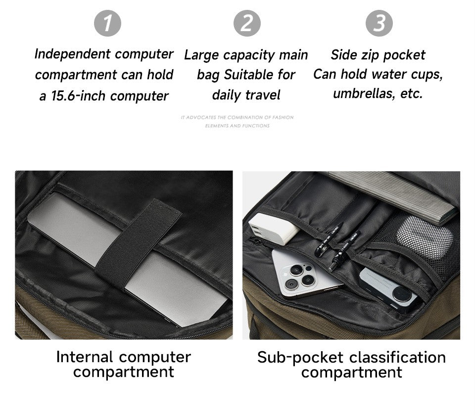 Simple Style Waterproof Large Capacity Men Travel Backpack Black Brown Outdoors Knapsack 16 Inch Laptop Teenagers School Bag