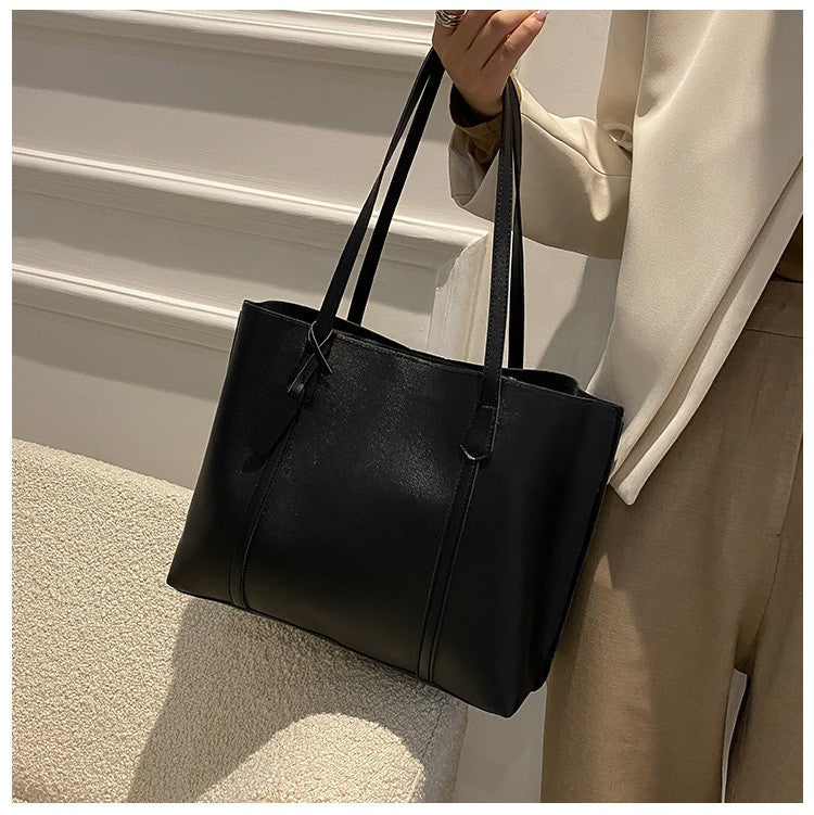 Large Capacity Women's Bag, New Soft Leather Tote Bag, Casual and Versatile Single Shoulder Bags for Woman Korean Style Handbags