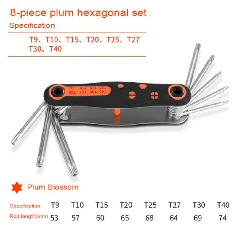 Allen Keys Wrench Folding Torx Screwdriver, Special Work Spanner Key Set, Universal Hardware Hand Tools, Fixed Hex Wrench