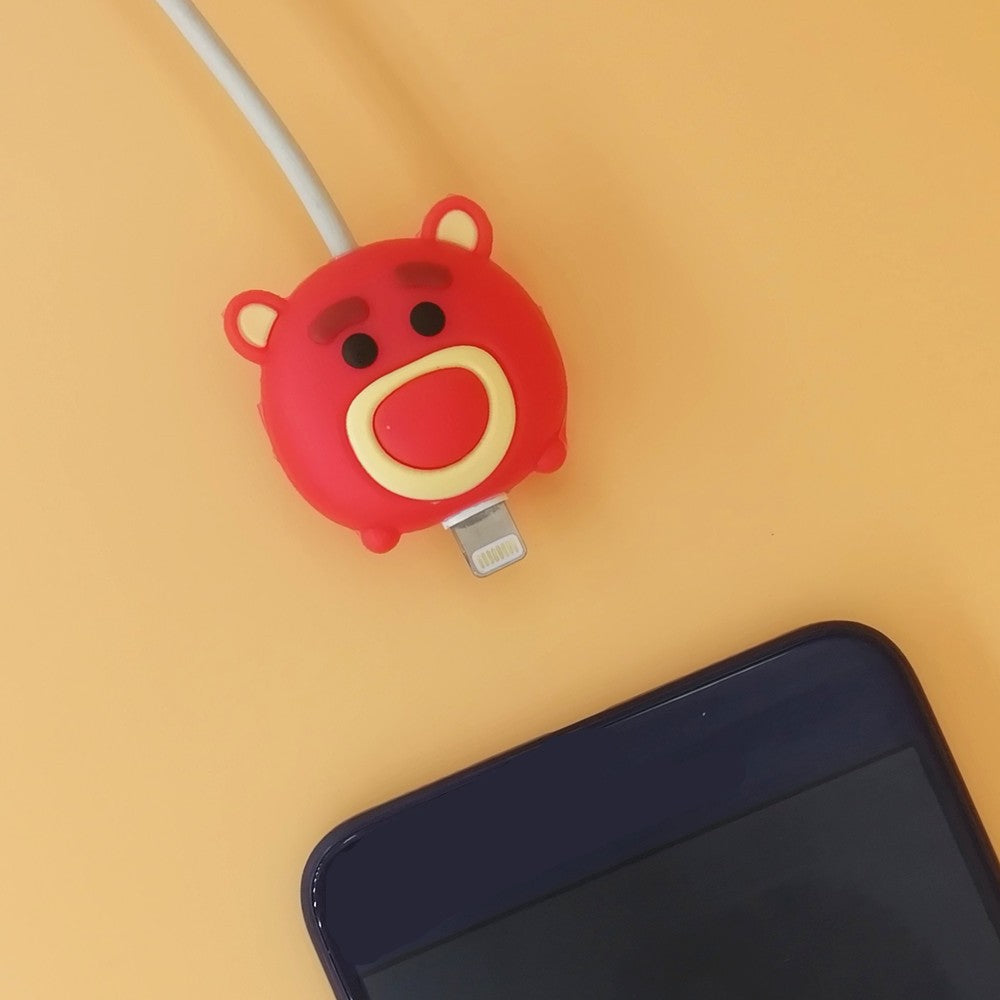 Disney Anime Mickey Mouse Charger Cable Protector Kawaii Stitch Minnie Usb Data LineHead Protection Cover Gifts