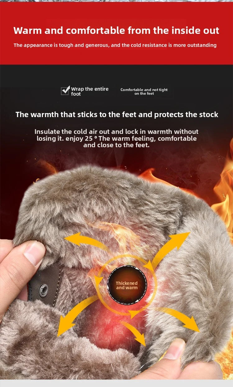 Men Winter Snow Boots Super Warm Men Hiking Boots High Quality Waterproof Leather High Top Big Size Men's Boots Outdoor Sneakers