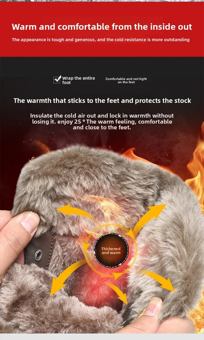 Men Winter Snow Boots Super Warm Men Hiking Boots High Quality Waterproof Leather High Top Big Size Men's Boots Outdoor Sneakers